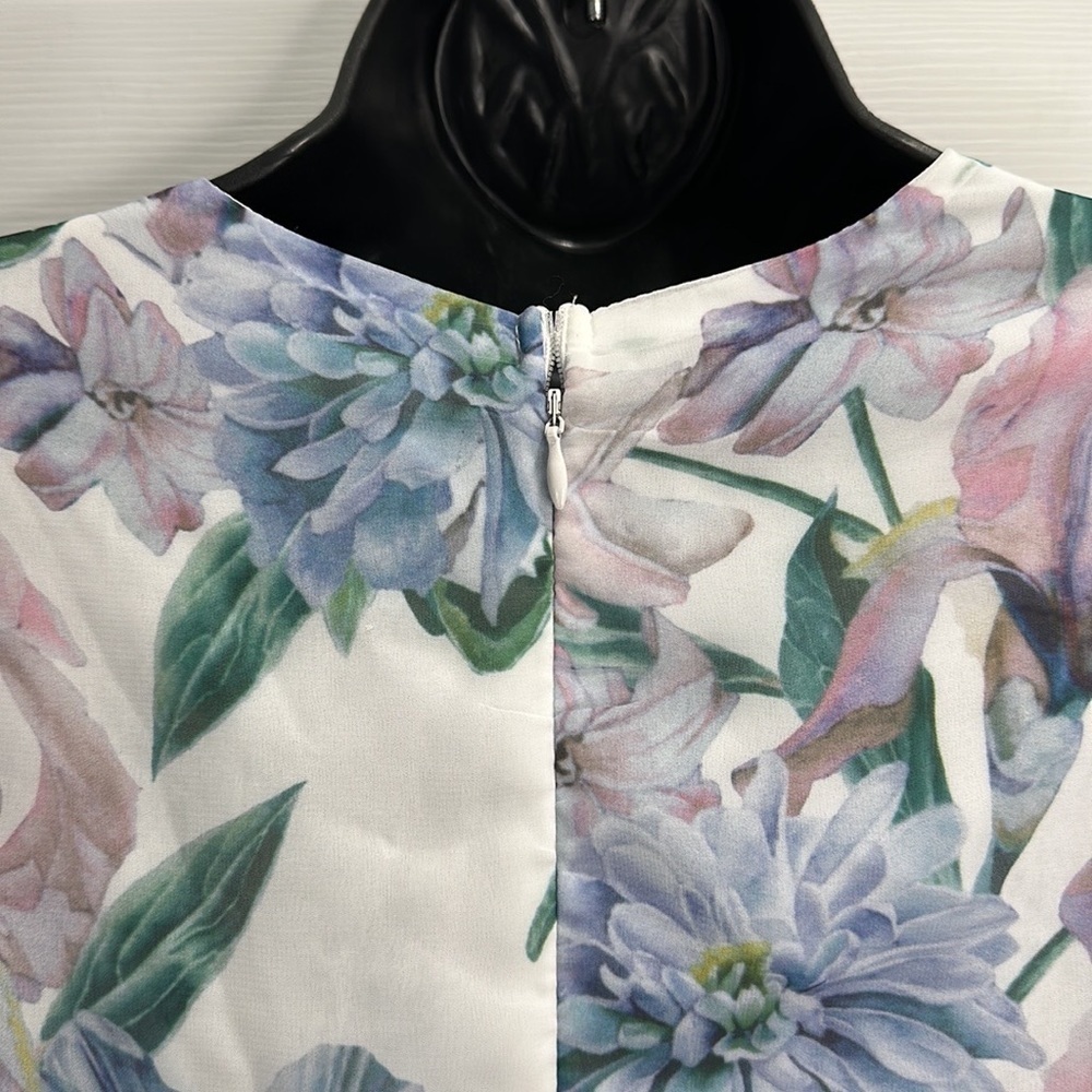 NEW Lulus Art Of Love Multi Floral Print Ruffle Mini Dress V-Neck Sz M - Picture 9 of 12